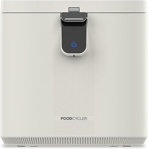 FoodCycler Eco 5 - Award-winning Home Food Processor and Recycler - Kitchen Countertop Compost Alternative - Electric Food Waste Disposer - Odorless Food Waste Bin - 5L Bucket Capacity (White)